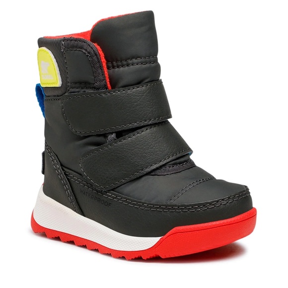 Sorel Whitney Strap Children's Boots Red and Black Micro Fleece Lined NWT - Picture 3 of 6